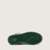 Young Ball Star in forest-green suede with cream leather star and heel tab