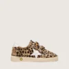 Young Ball Star in leopard-print pony skin with white leather star and heel tab