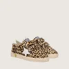 Young Ball Star in leopard-print pony skin with white leather star and heel tab