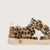 Young Ball Star in leopard-print pony skin with white leather star and heel tab