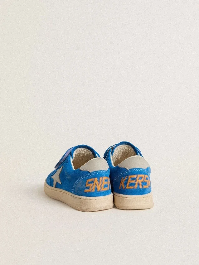 Young Ball Star in light blue suede with gray nubuck star and heel tab