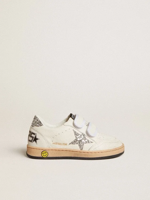 Young Ball Star in nappa with silver glitter star and heel tab