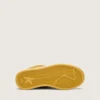 Young Ball Star in ocher suede with glossy white leather star and heel tab