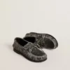 Young Cruise loafer in black distressed leather