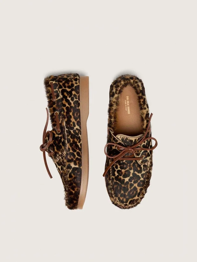 Young Cruise loafers in leopard-print pony skin