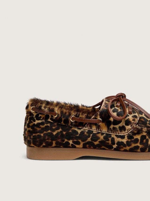 Young Cruise loafers in leopard-print pony skin