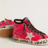 Young Francy in sequins with ice-gray suede star and animal-print laces