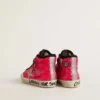Young Francy in sequins with ice-gray suede star and animal-print laces