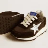 Young Marathon in black nylon with printed star and leather heel tab