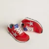 Junior Marathon in red nylon with printed star and leather heel tab