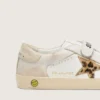 Young Old School in nappa with leopard-print pony skin star and leather inserts