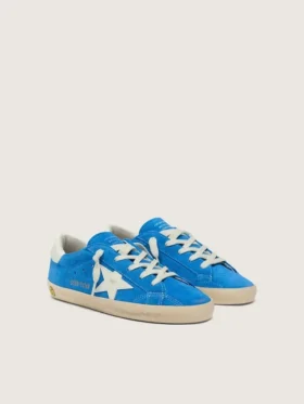 Young Super-Star in bright blue suede with white leather star