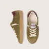 Young Super-Star in military-green suede with burgundy leather star and heel tab