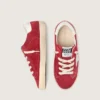 Young Super-Star in red suede with white leather star and heel tab