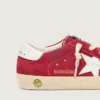 Young Super-Star in red suede with white leather star and heel tab