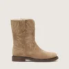 Young Wish boots in dove-gray suede with star embroidery