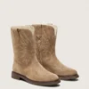 Young Wish boots in dove-gray suede with star embroidery