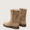 Young Wish boots in dove-gray suede with star embroidery